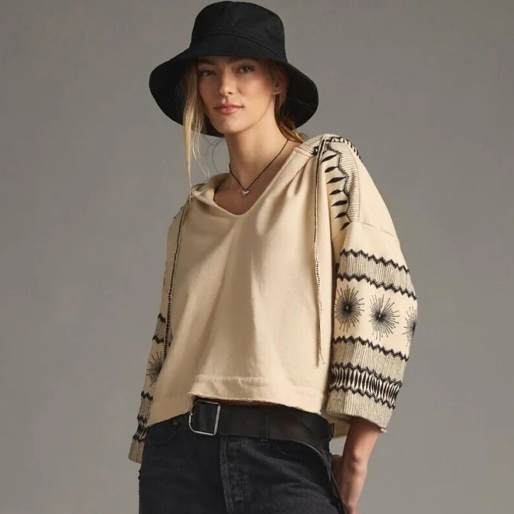 Embroidered Hoodie Anthropology size large